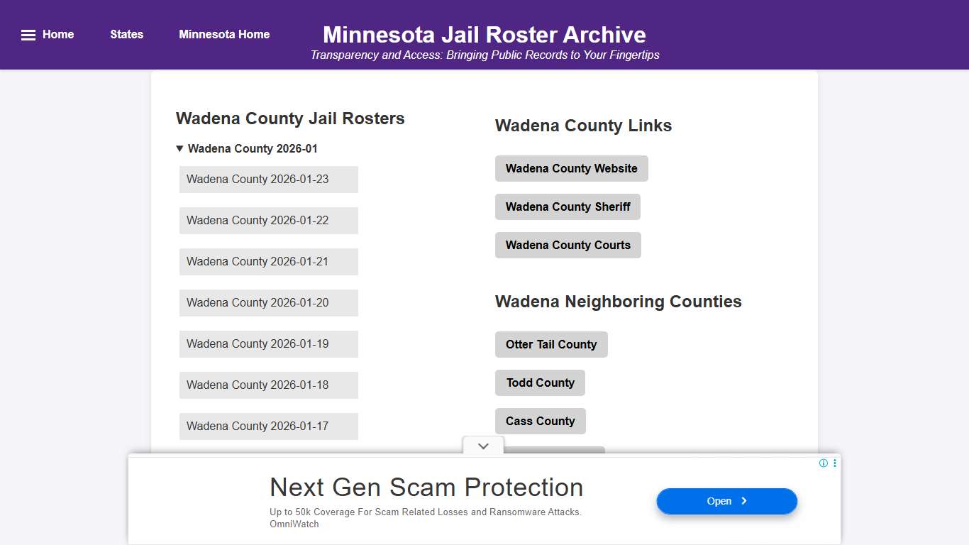 Wadena County - Minnesota Jail Rosters
